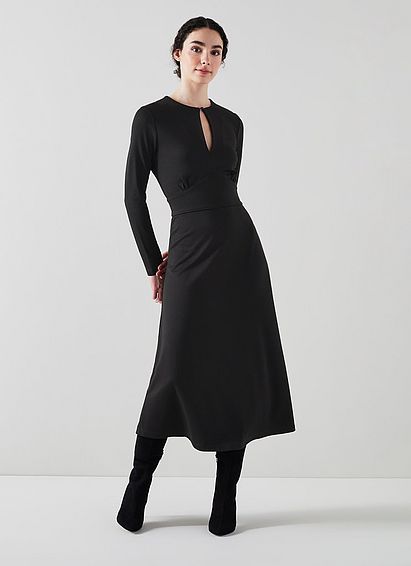 Sera Black Lenzing Ecovero Viscose Blend Dress, Black