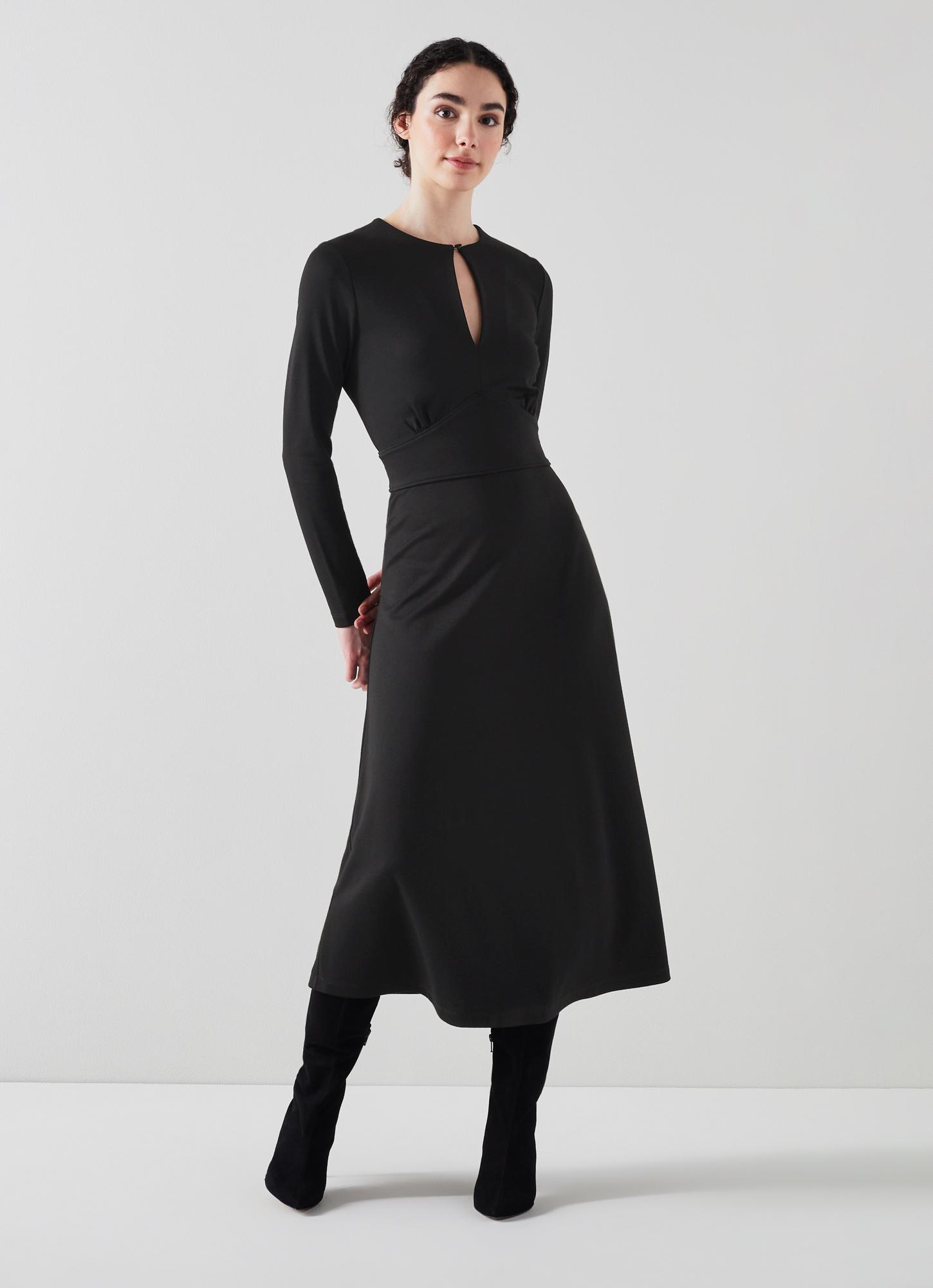 L.K.Bennett Sera Black Dress with  LENZING ECOVERO viscose, Black