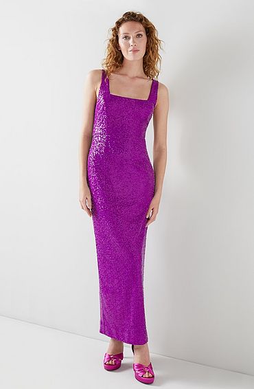Winter Purple Sequin Maxi Dress, Violet product