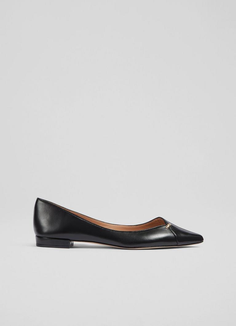 Leather black 2025 flats womens