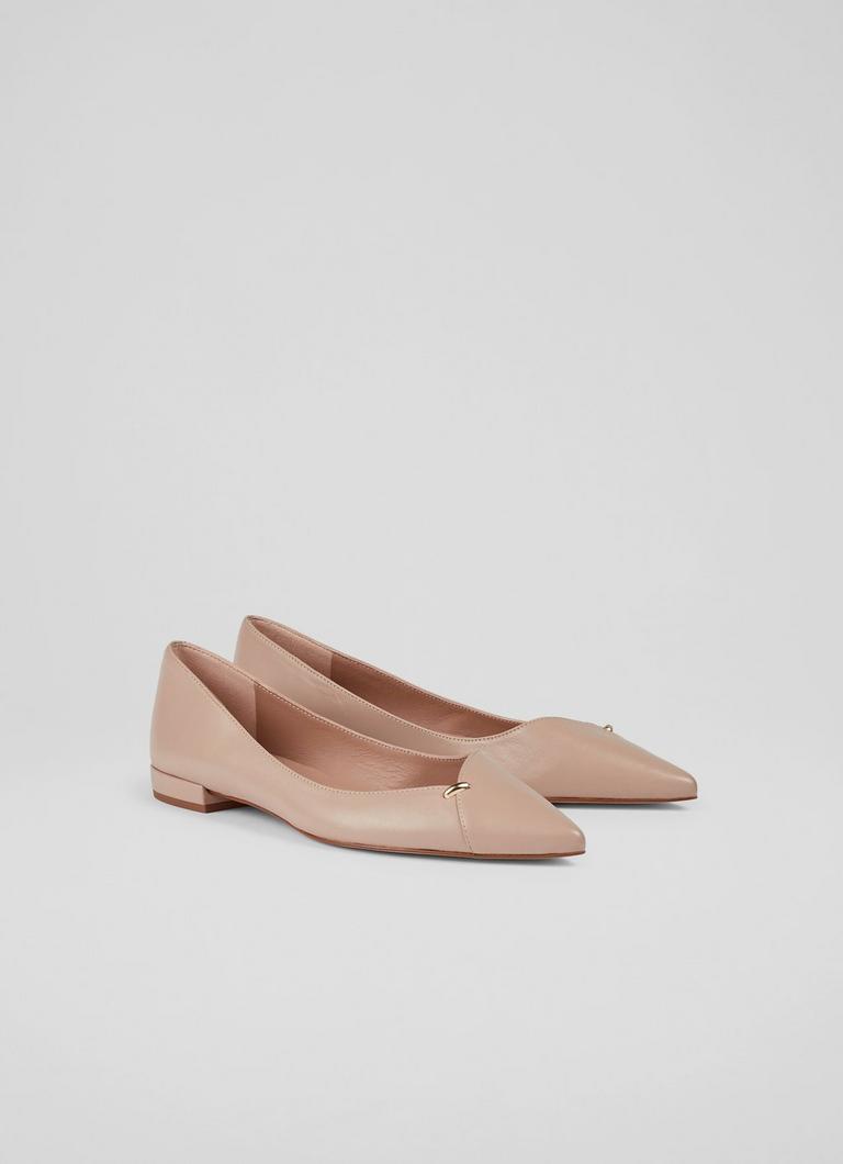 Beige 2025 leather flats