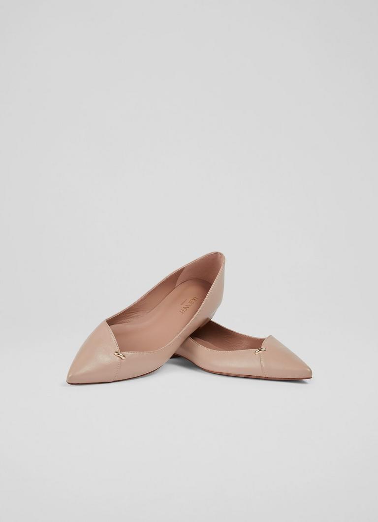 Cally Beige Leather Flats Shoes Collections L.K.Bennett London