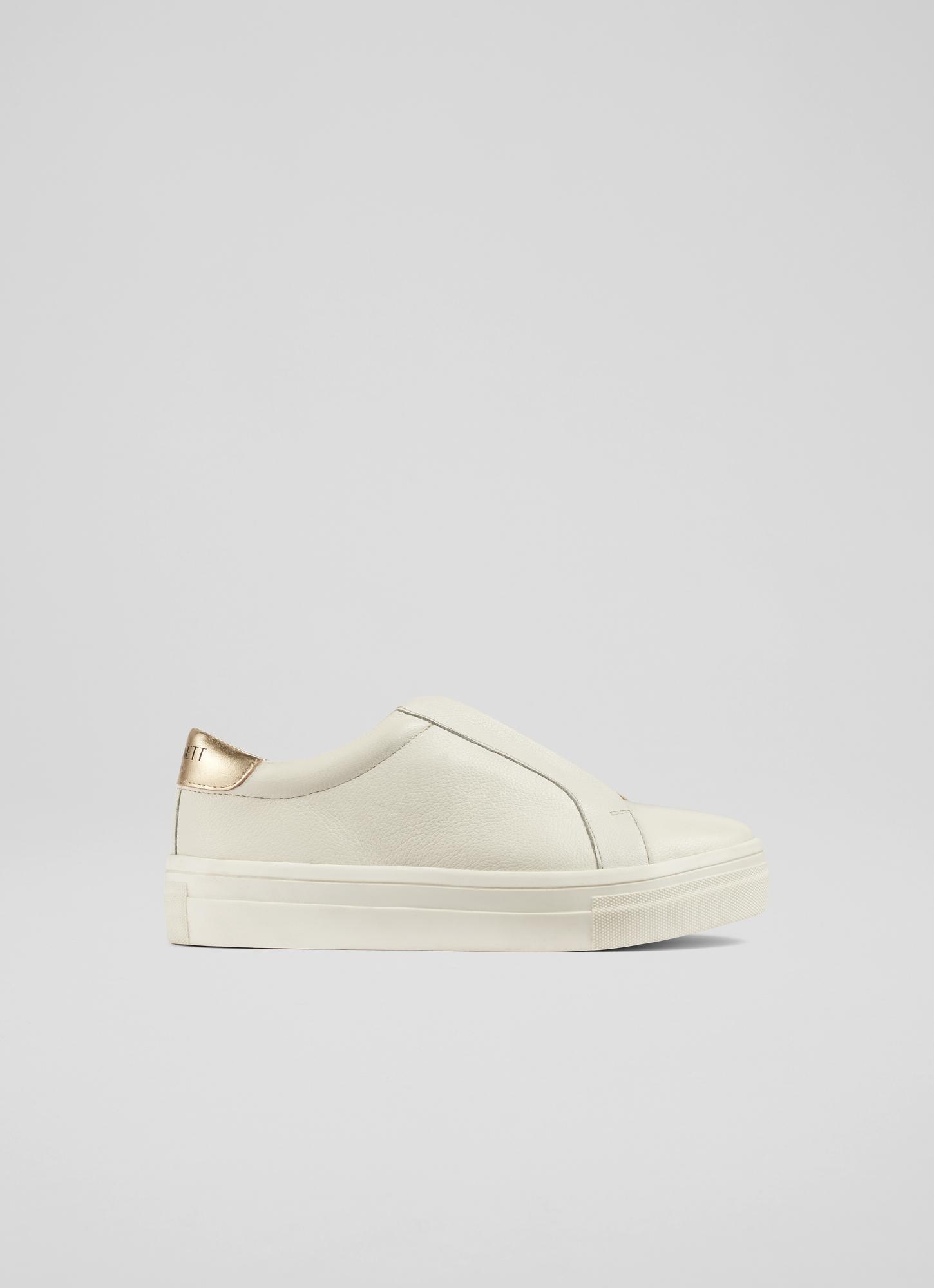 Joy White Leather Pull-On Trainers Shoes Sale Collections - Main Image