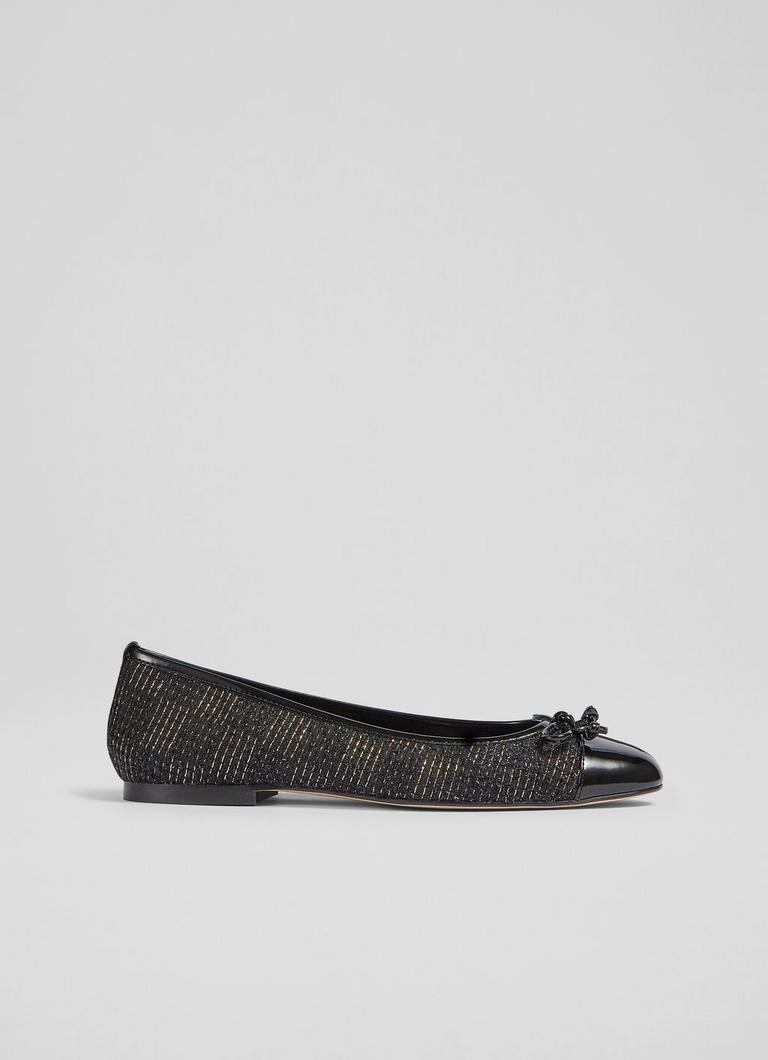 Kara Black Tweed Ballet Pumps