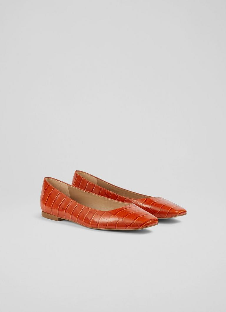 Orange 2025 pointed flats