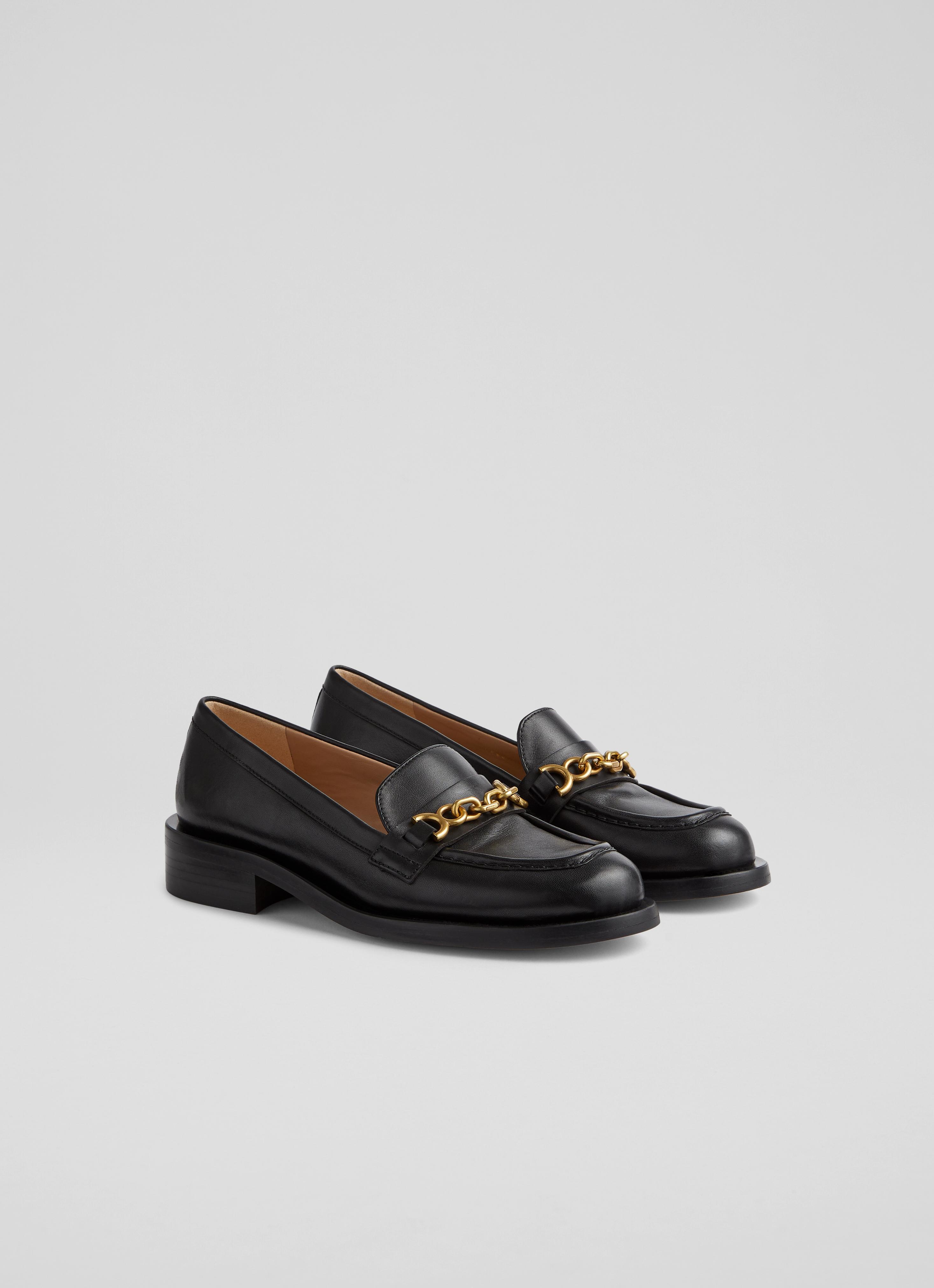 Soraya Black Leather Snaffle-Detail Loafers | blackfriday | L.K.