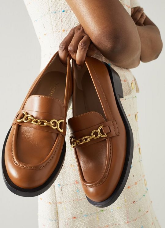 L.K.Bennett Soraya Tan Leather Snaffle-Detail Loafers, Tan