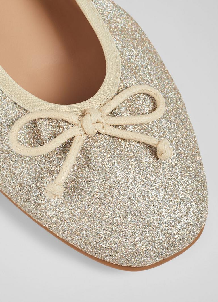 Gold glitter ballet hot sale shoes