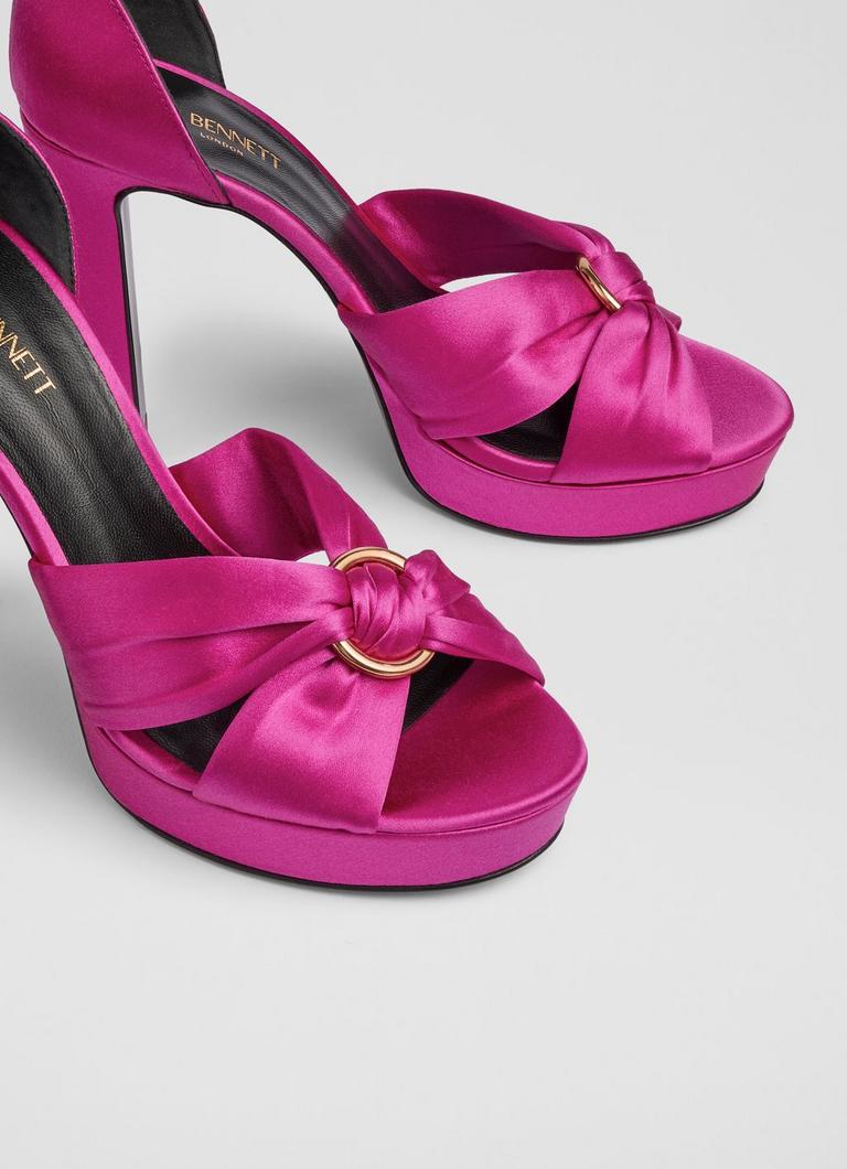 Hot pink platform sandals shop