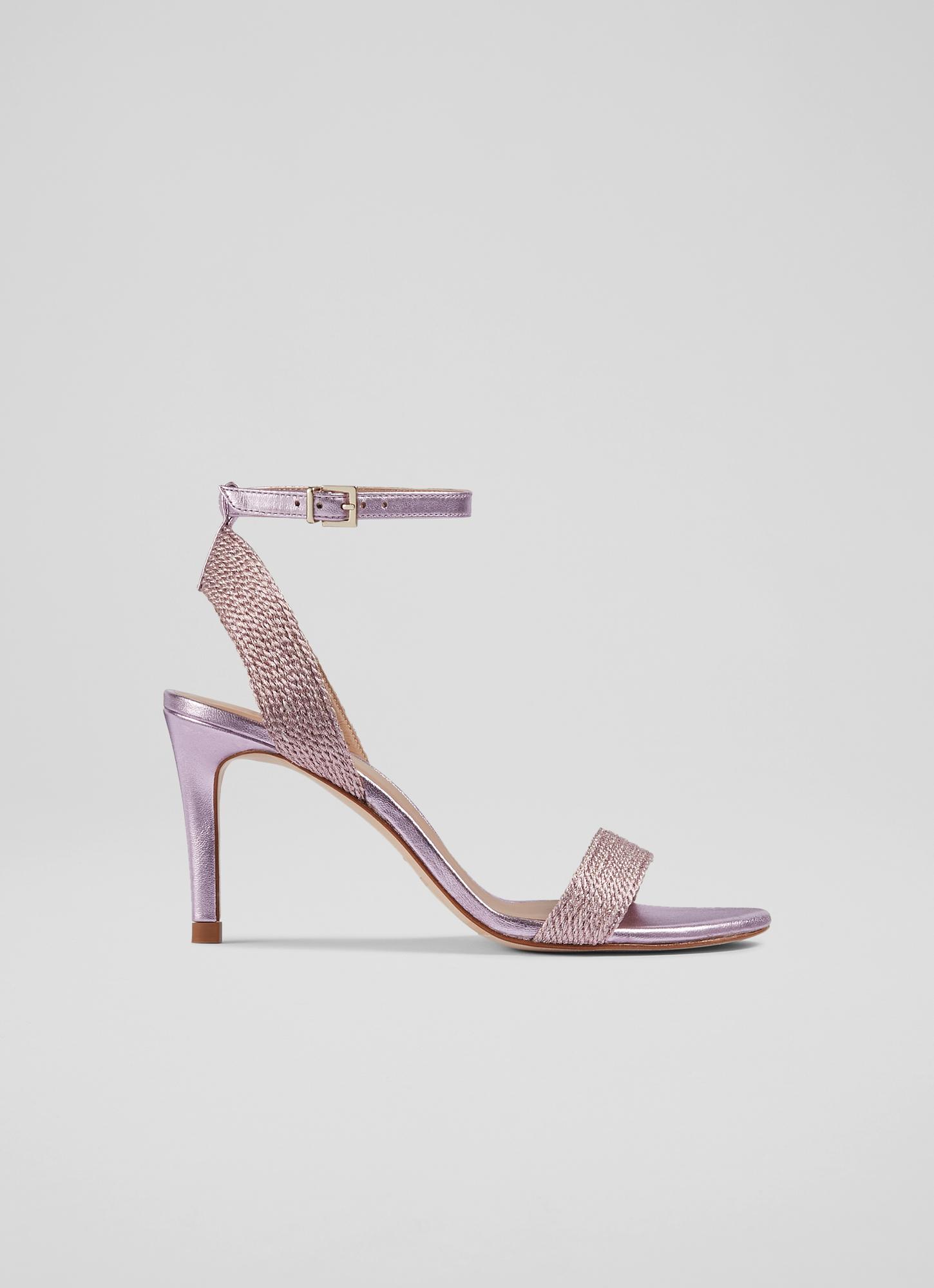Ivette Pink Metallic Rope Sandals 