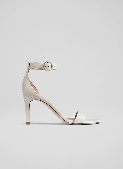Ivy Cream Leather Single Strap Sandals Neutral, Neutral