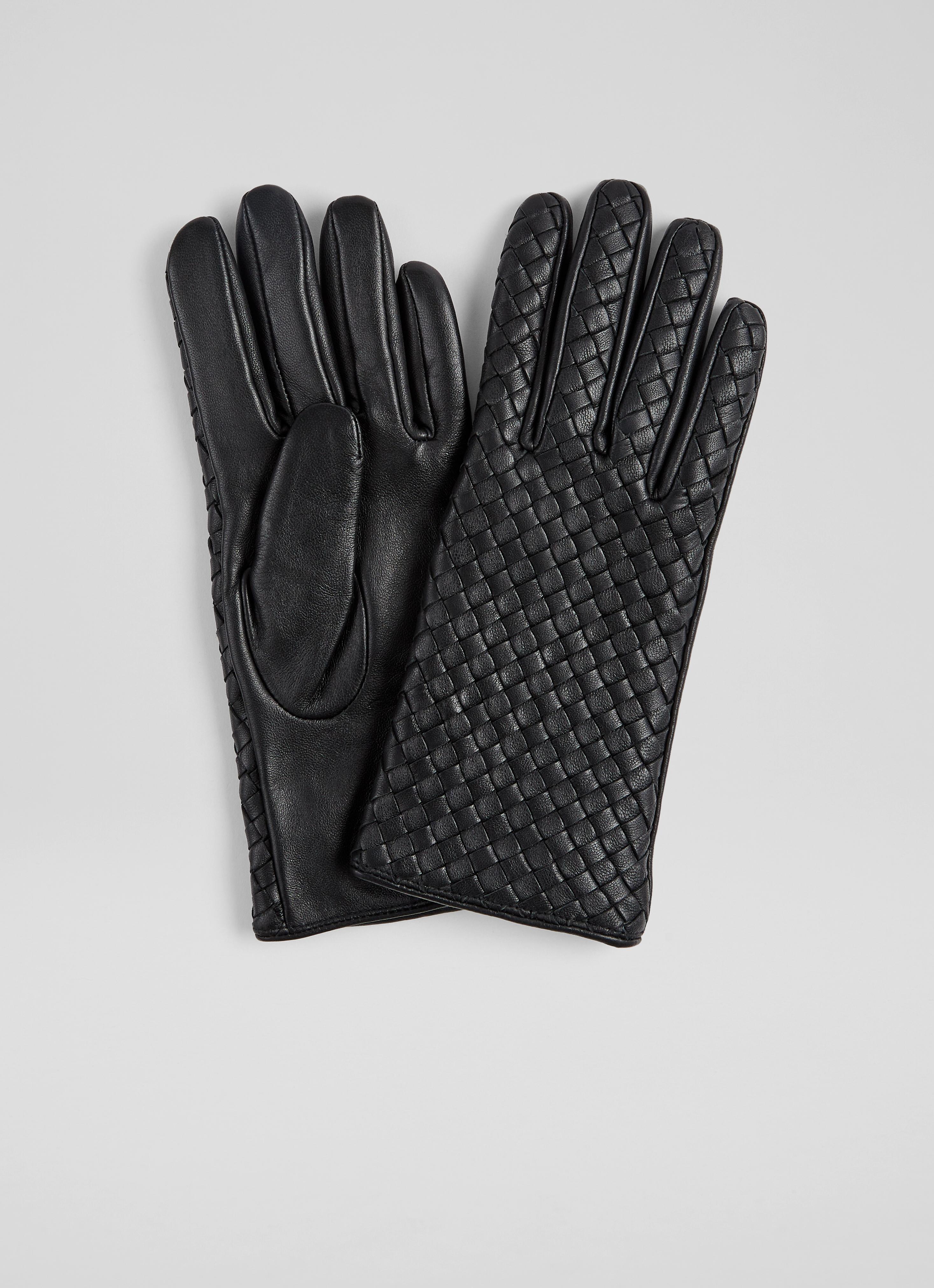 Woven deals leather gloves