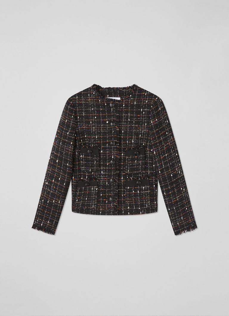 【COAP】Angelica tweed jacket Angelica Black Multi Fleck Italian Tweed Jacket