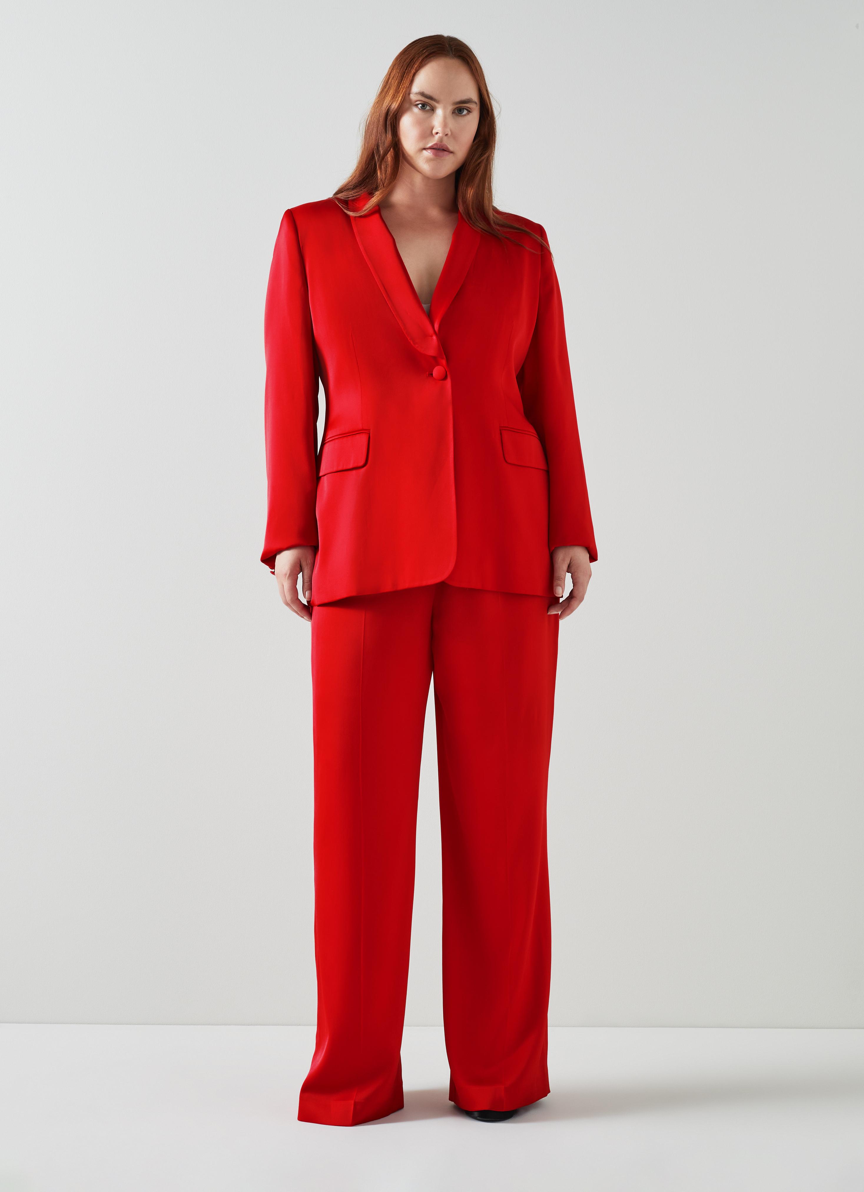 Seydoux Red Silky Tuxedo Jacket | blackfriday | L.K.Bennett, London