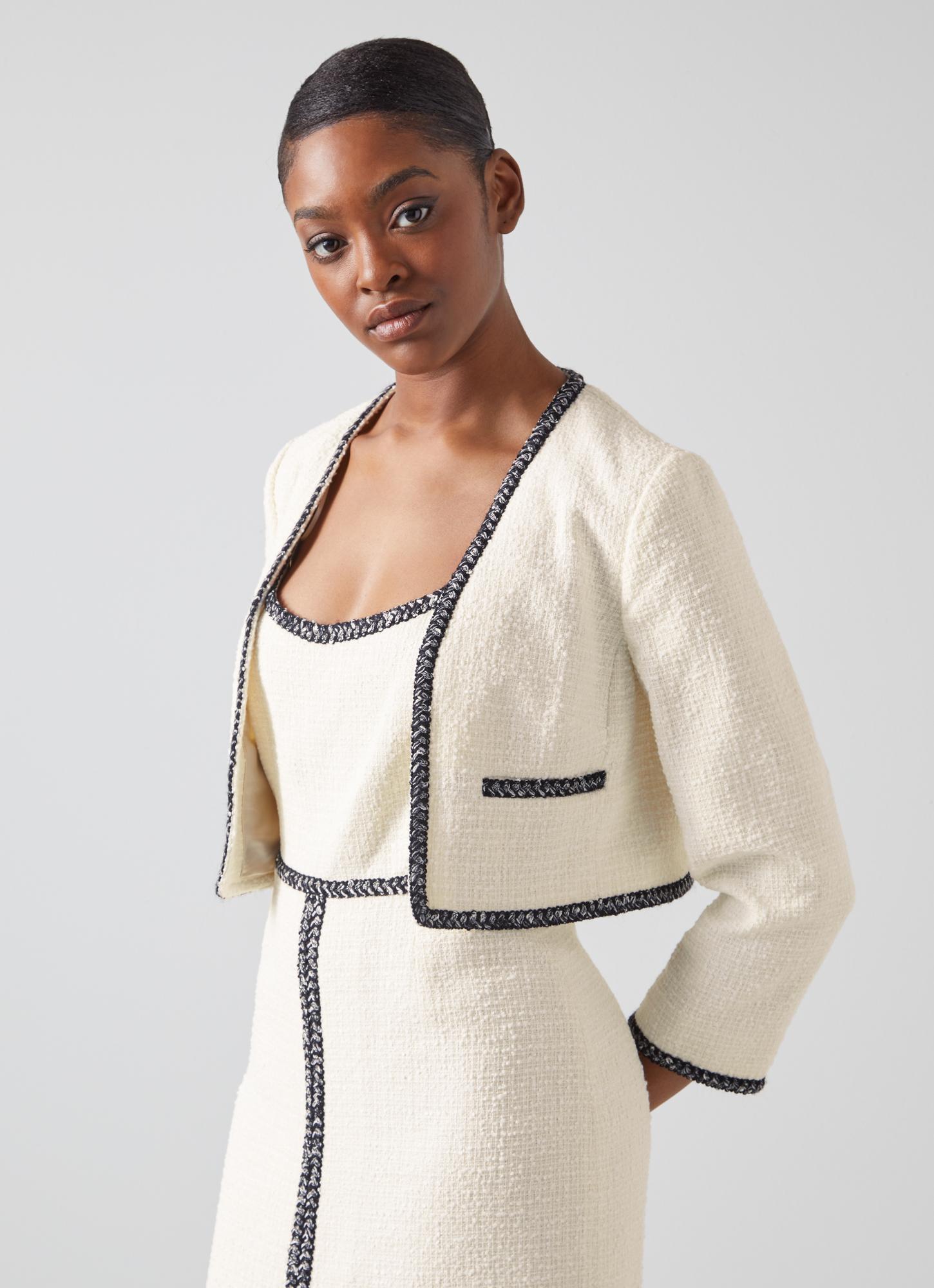 Tara Ivory Recycled Cotton Tweed Jacket | blackfriday | L.K.