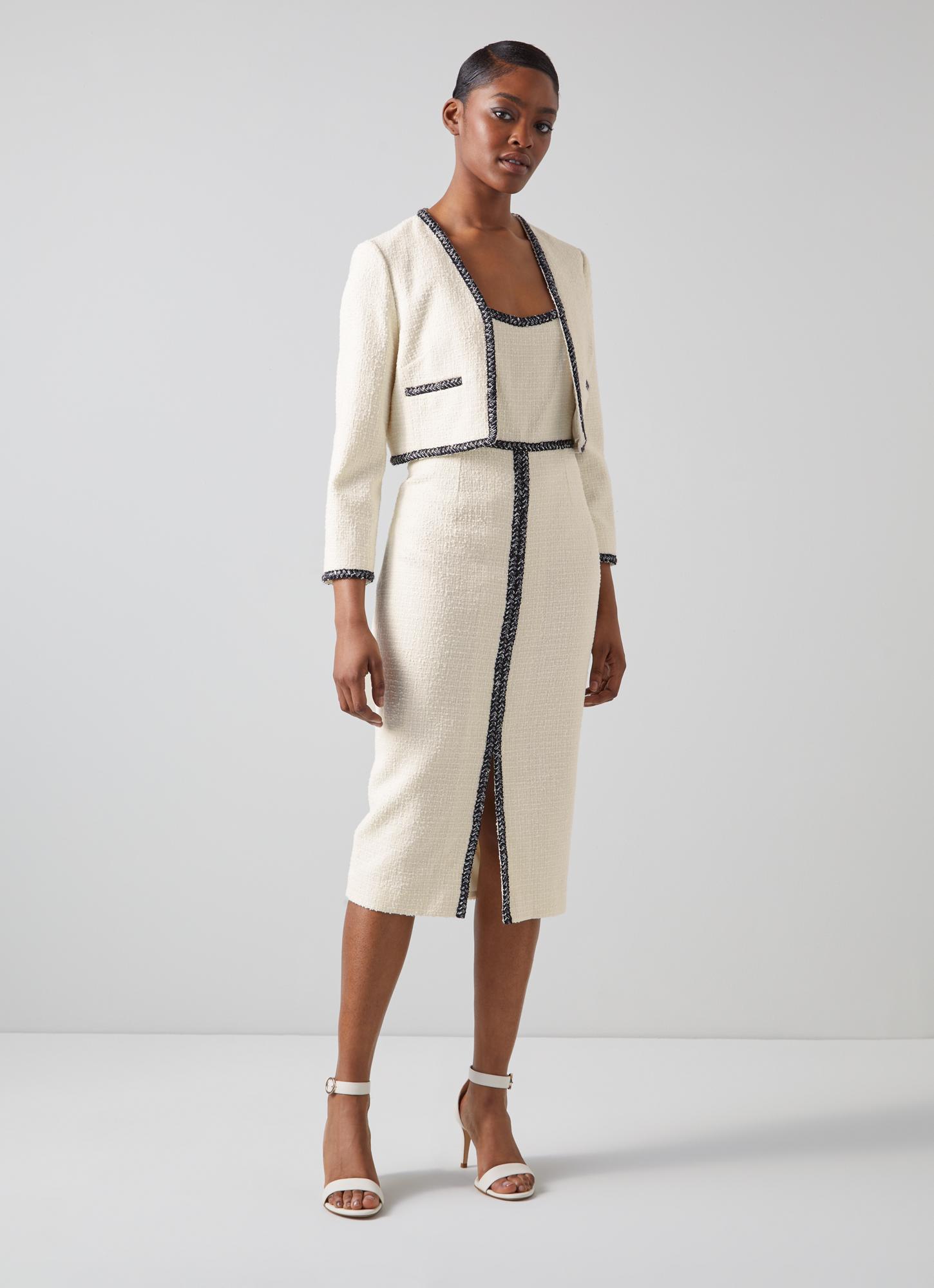 Tara Ivory Recycled Cotton Tweed Jacket | blackfriday | L.K.