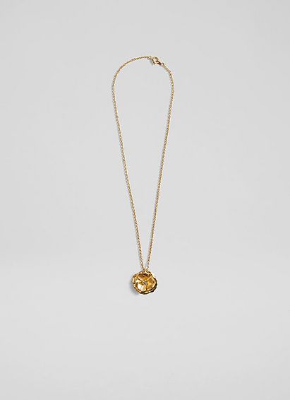 Rose Crystal and Gold Flower Necklace, Crystal