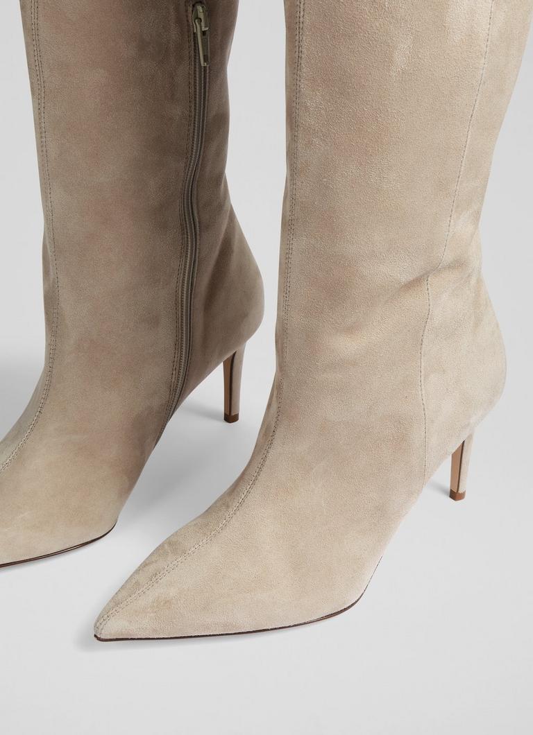 Grey knee high boots uk hotsell
