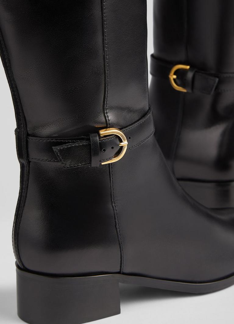 Black and tan knee high boots best sale