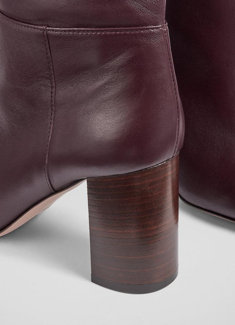 Brogan Wine Leather Slouchy Knee Boots Workwear Collections