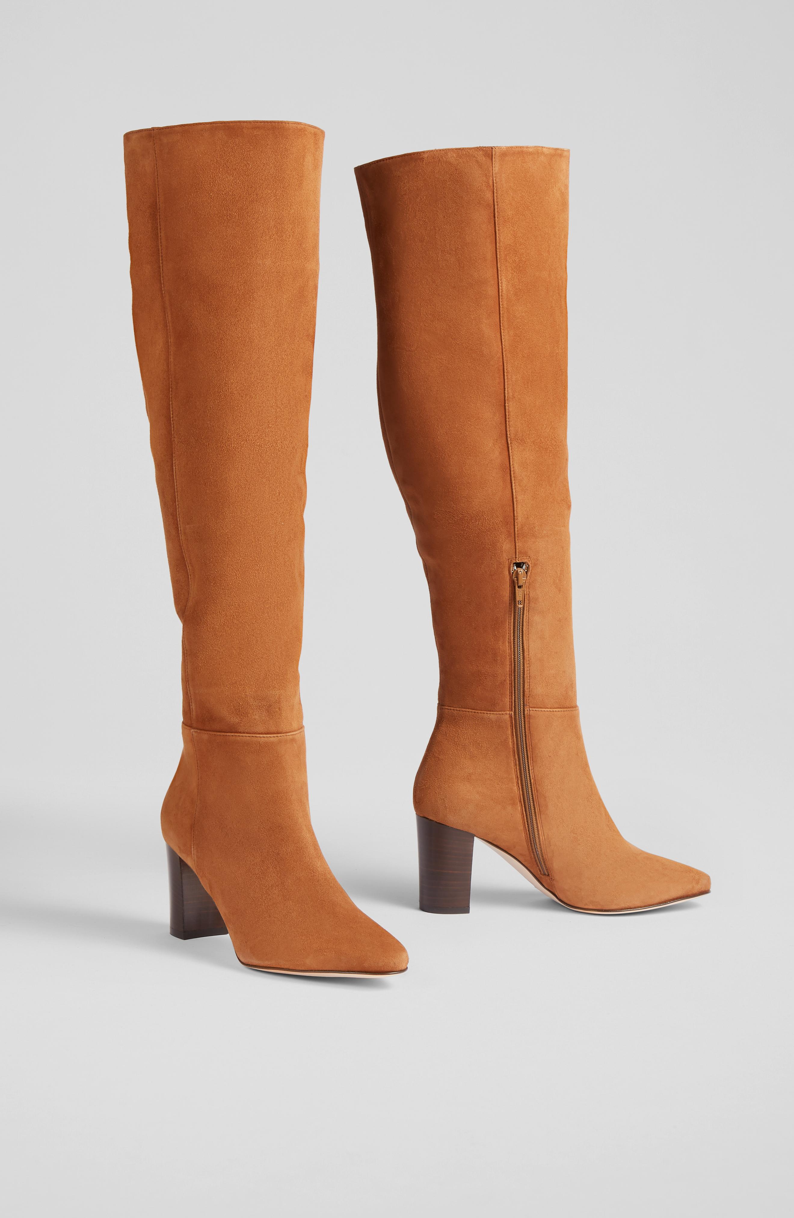 Brown Suede Wide Calf Over The Knee Suede Boots NWOB Kelsi Dagger - Main Image