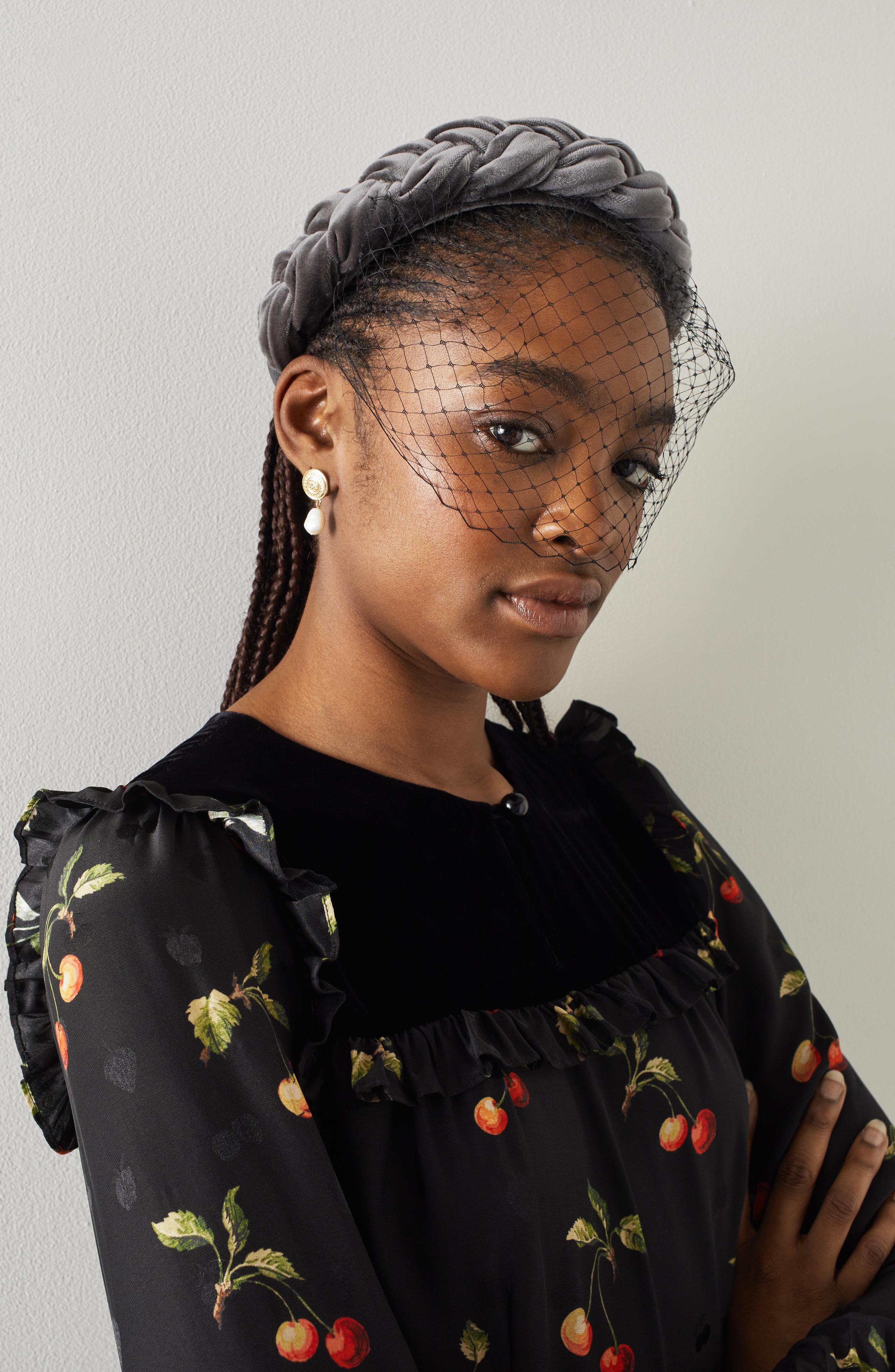 Melissa Grey Velvet Plaited Headband Fascinator | blackfriday