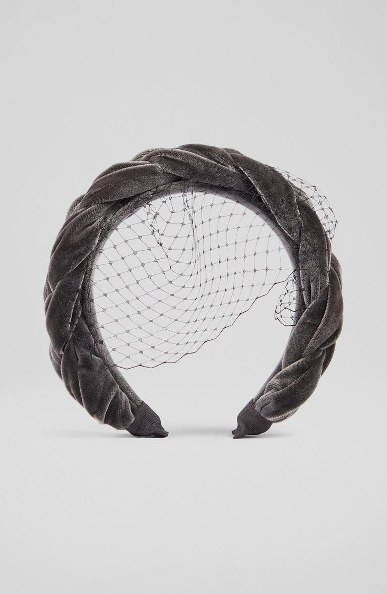 Bandtz Luxe Lace Bow Headband Grey