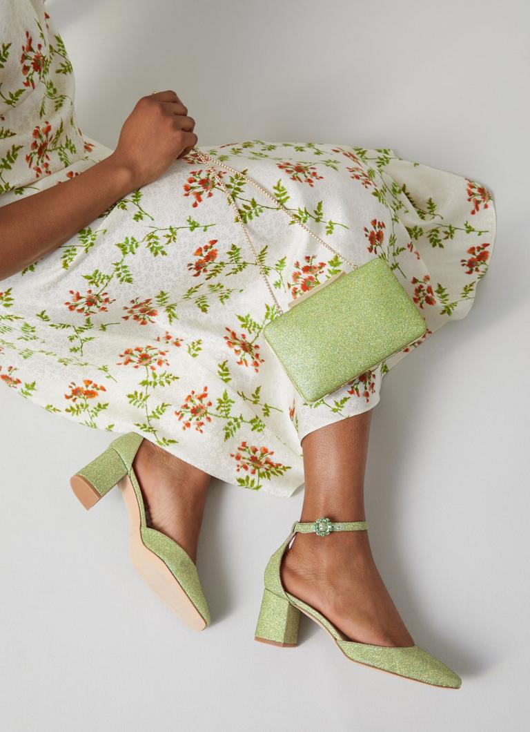 Darling Green Fine Glitter D'Orsay Courts