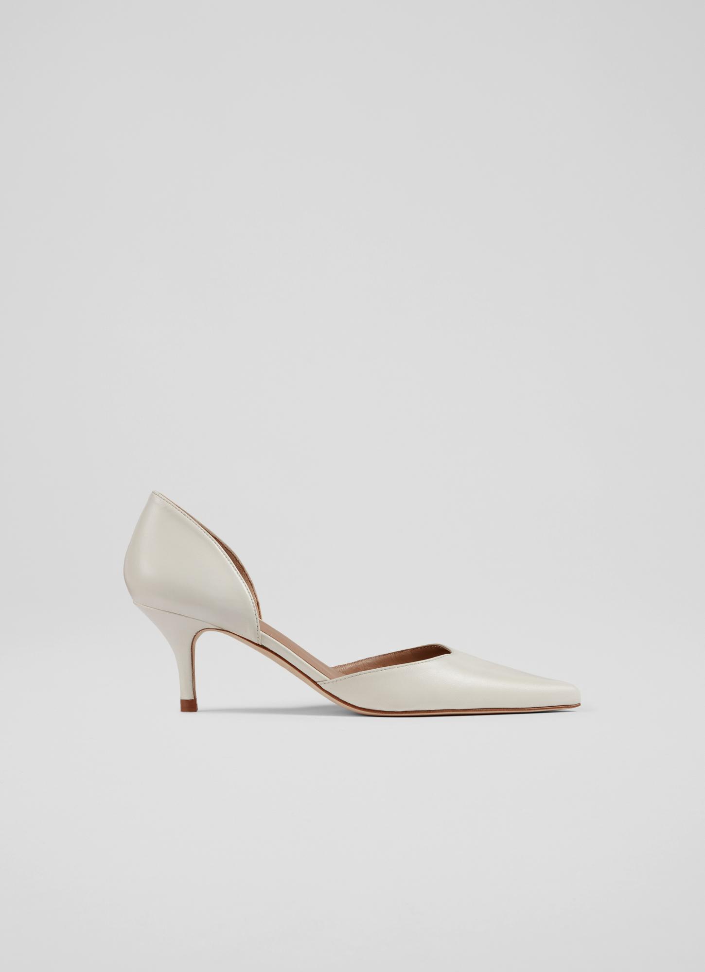 L.K.Bennett Harley Cream Leather D'Orsay Courts, Neutral