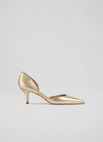 Harley Gold Leather D’Orsay Courts Metallic, Metallic