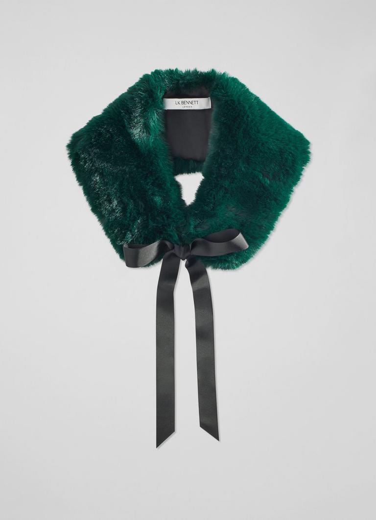Green shop fur collar