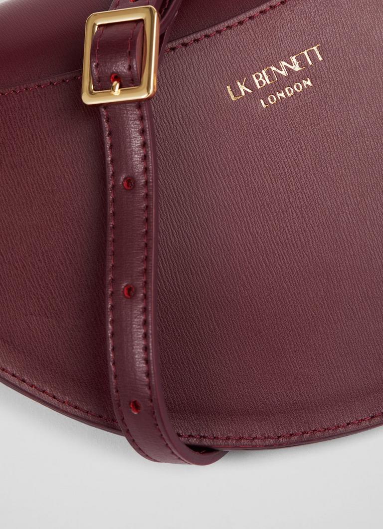 Greta Bordeaux Leather Cross Body Bag blackfriday L.K.Bennett London