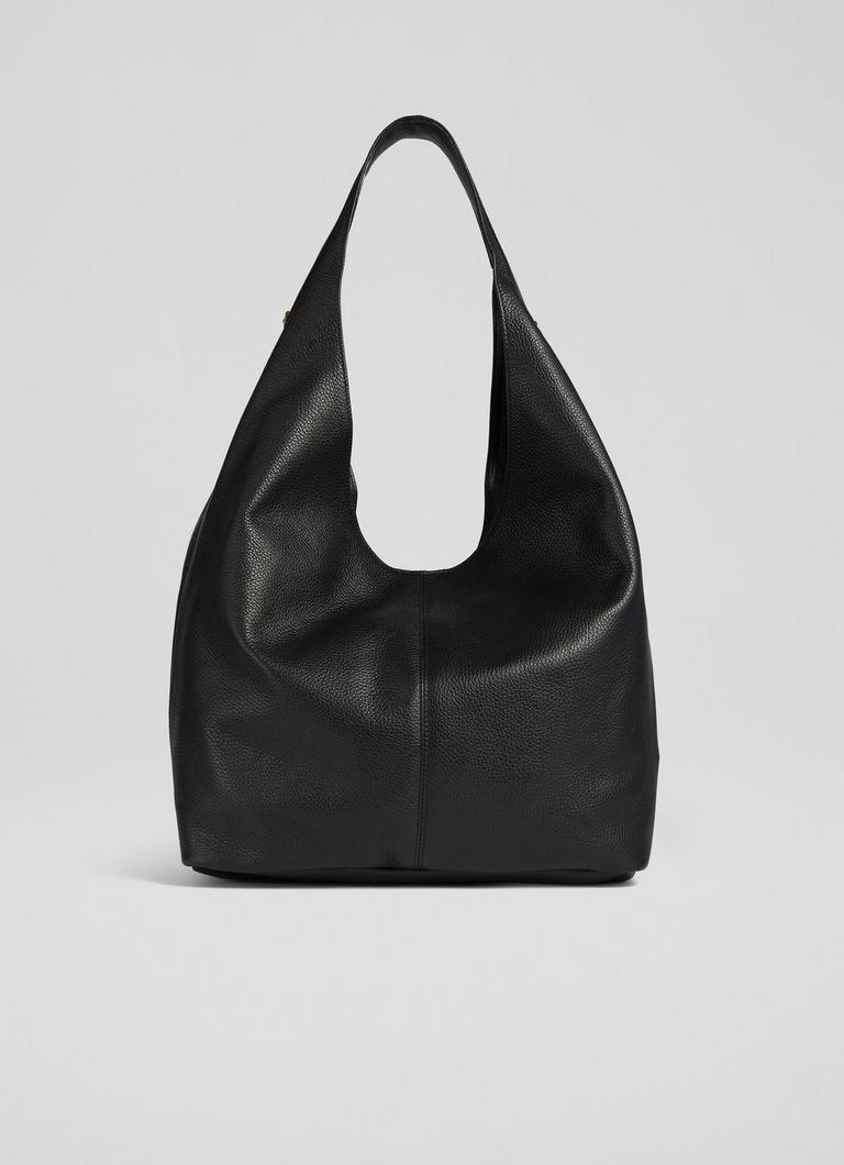 Soula Black Leather Slouchy Shoulder Bag Handbags Collections