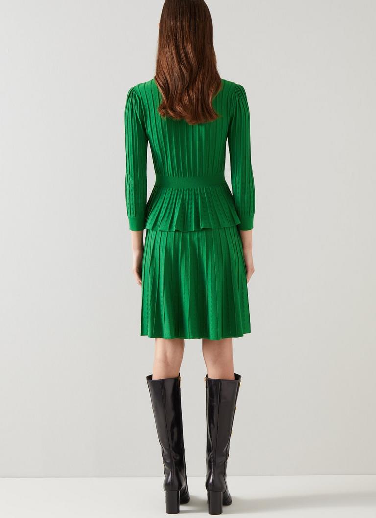 Green pleated skirt sales 60