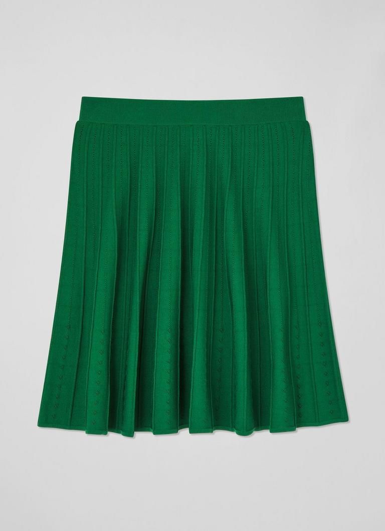 Dark green pleated skirt uk deals