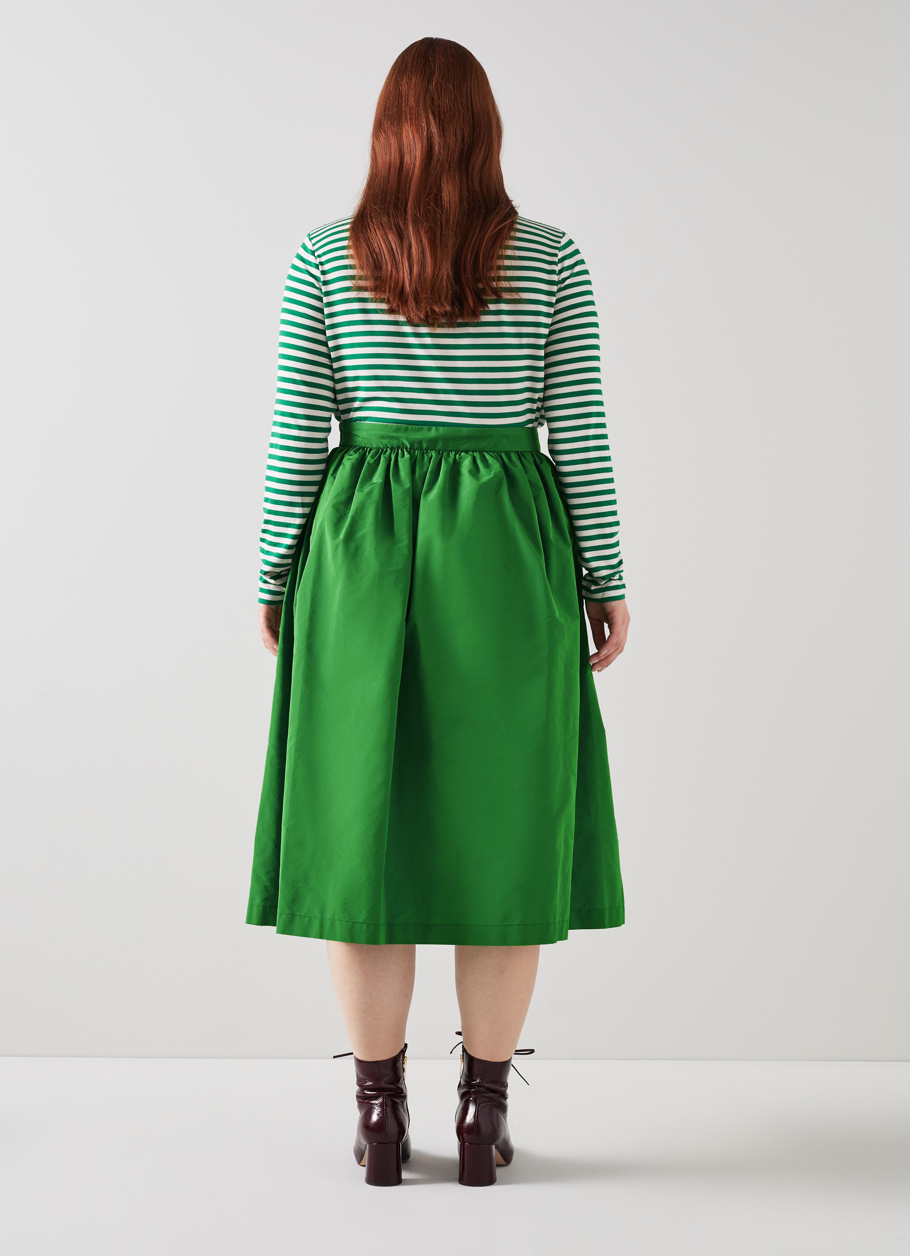 Rita Green and Cream Stripe Top with LENZING™ ECOVERO™ viscose