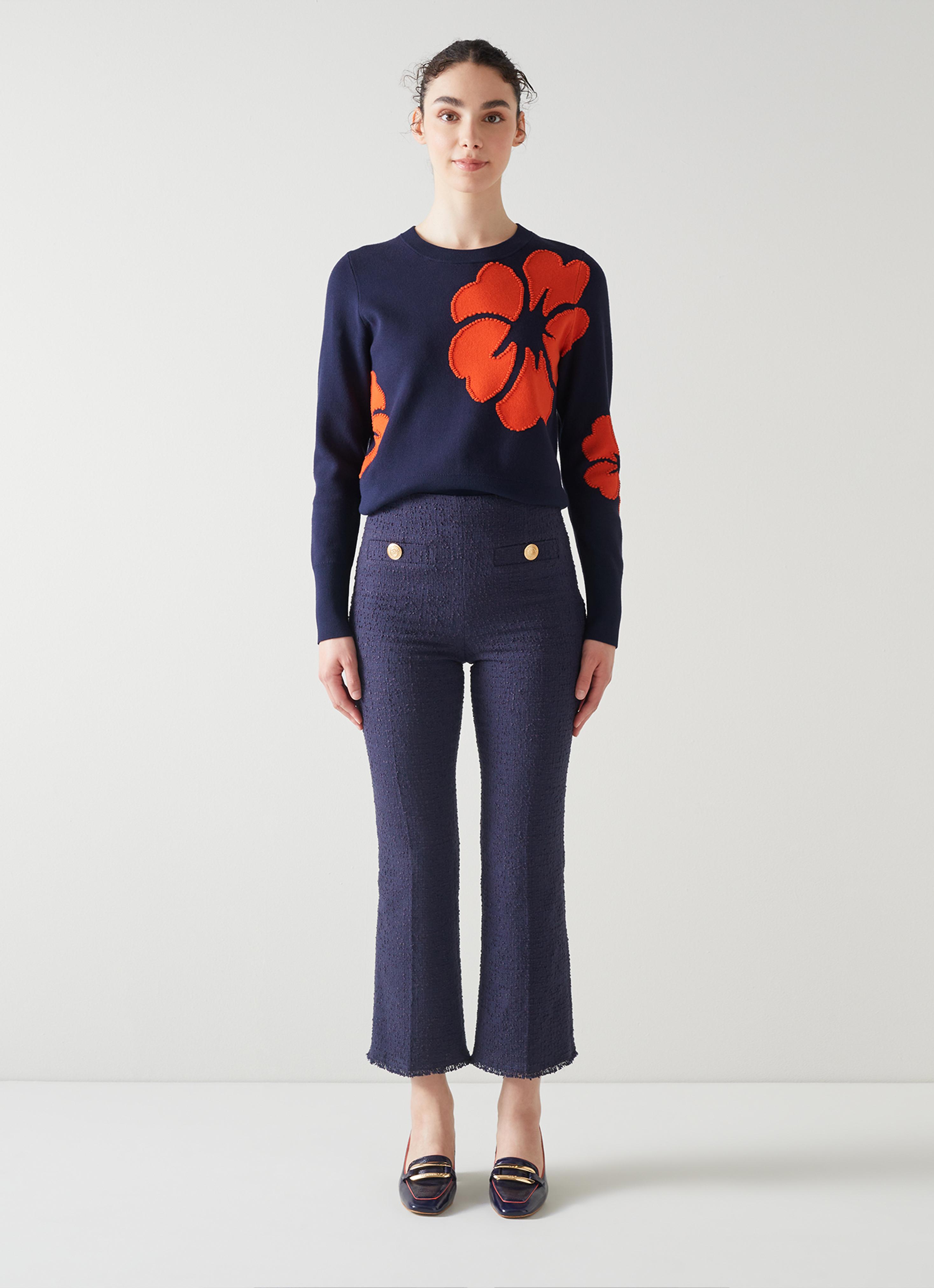 Blossom Navy And Orange Jumper with LENZING™ ECOVERO™ viscose