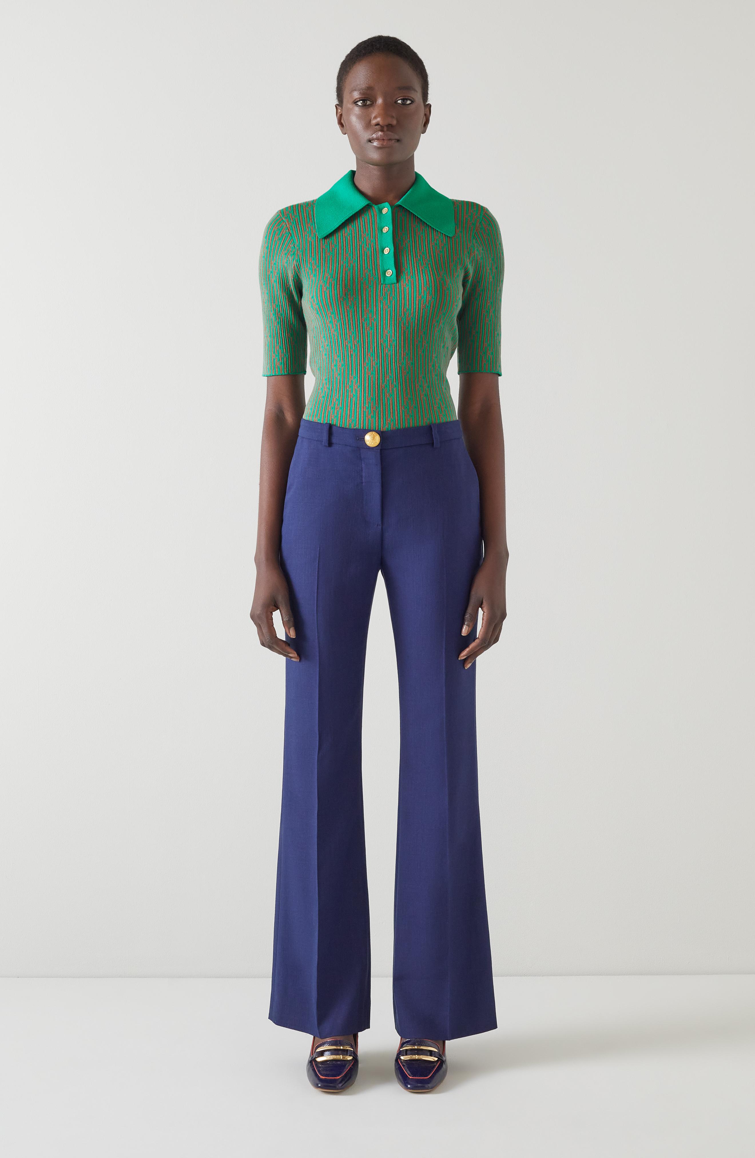 Crawford Lenzing Ecovero Green Jacquard Top | LK Bennett