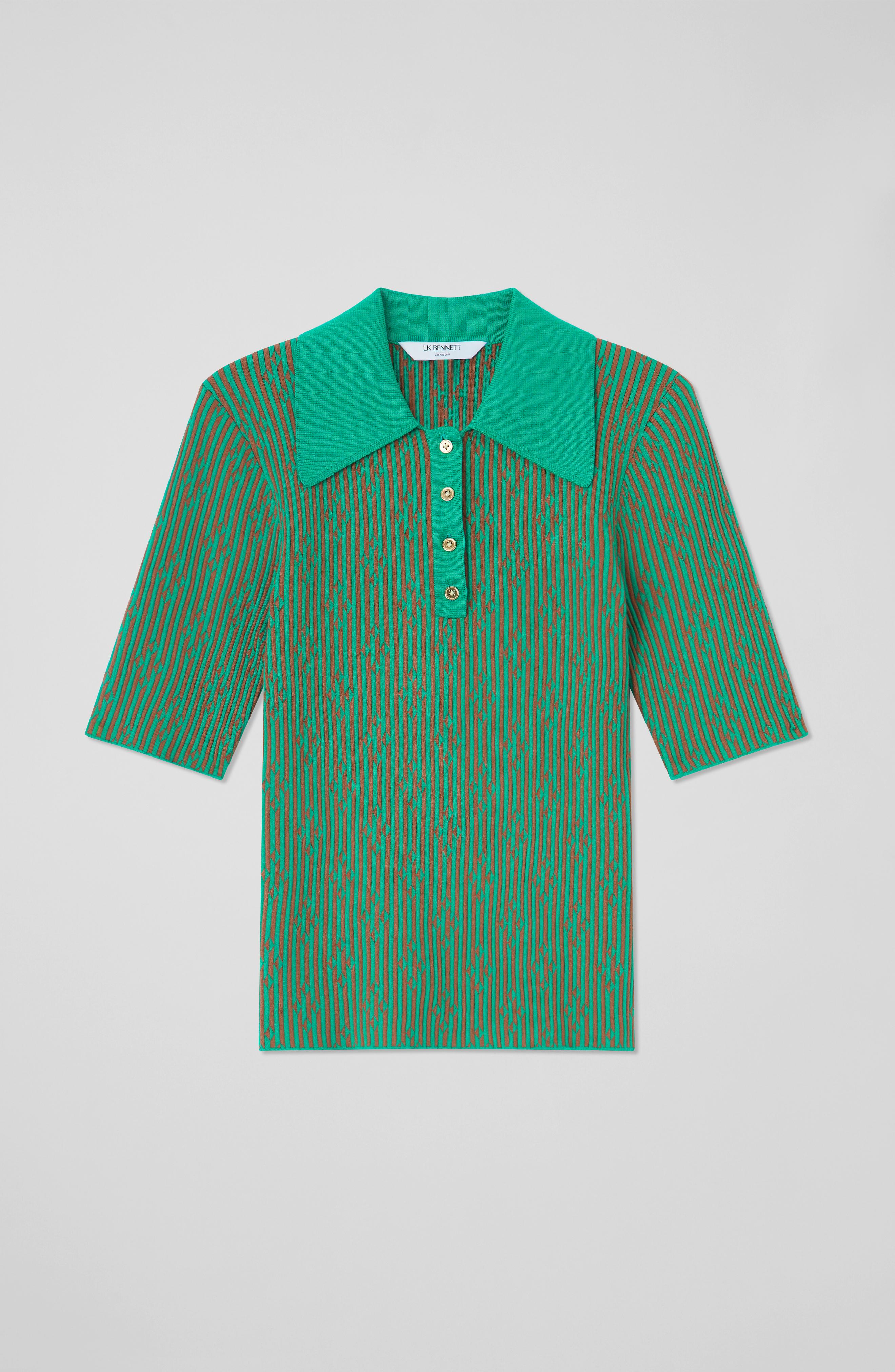 Crawford Lenzing Ecovero Green Jacquard Top | LK Bennett