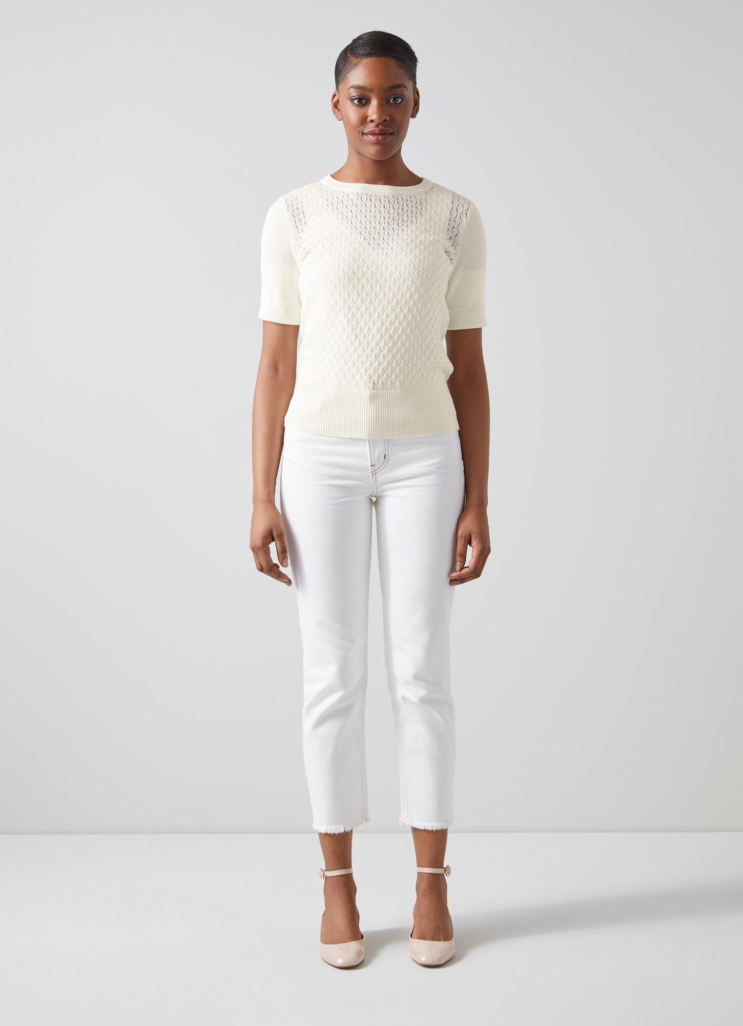 トップス IVORY ANDMARY LIL LACE KNIT TOPS AM1764 ANDMARY】Lil lace knit tops