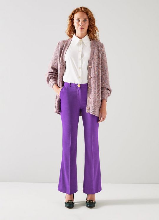 L.K.Bennett Kennedy Purple Trousers with  LENZING ECOVERO viscose, Violet