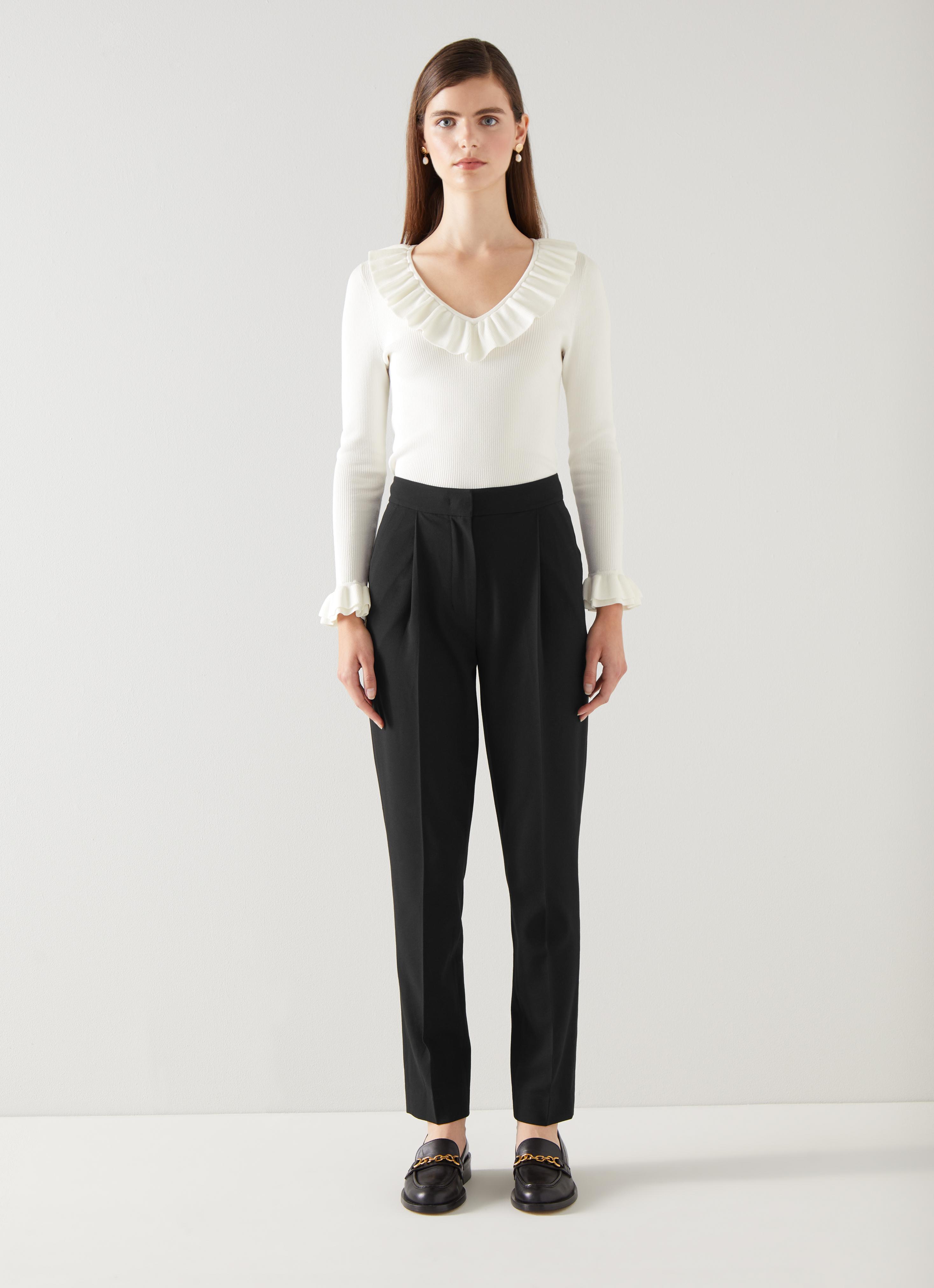 Lilly Black  Crepe Tailored Trousers