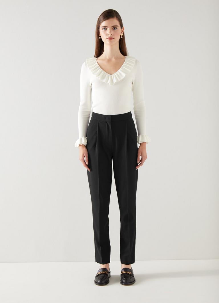 Lilly Black Crepe Tailored Trousers