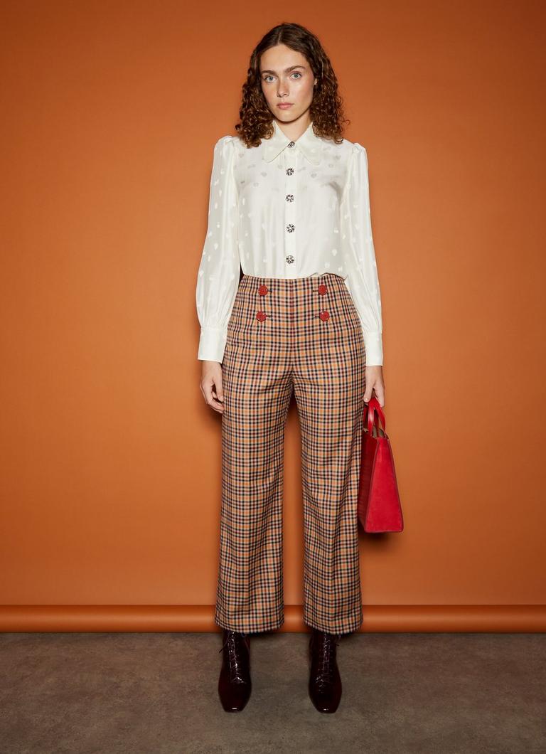 Polly Multi Check Sailor Trousers