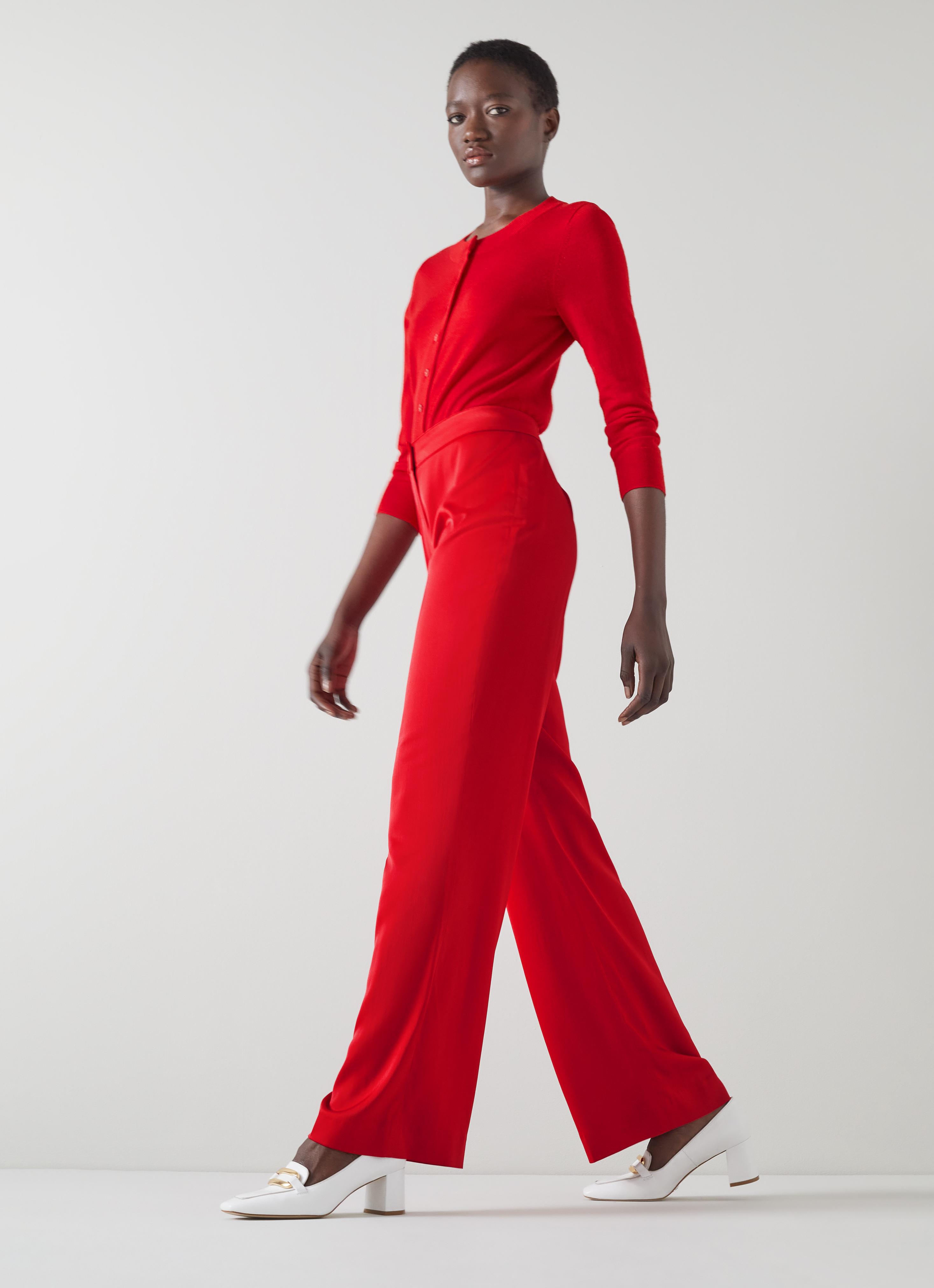 Seydoux Red Silky Suit Trousers | blackfriday | L.K.Bennett, London