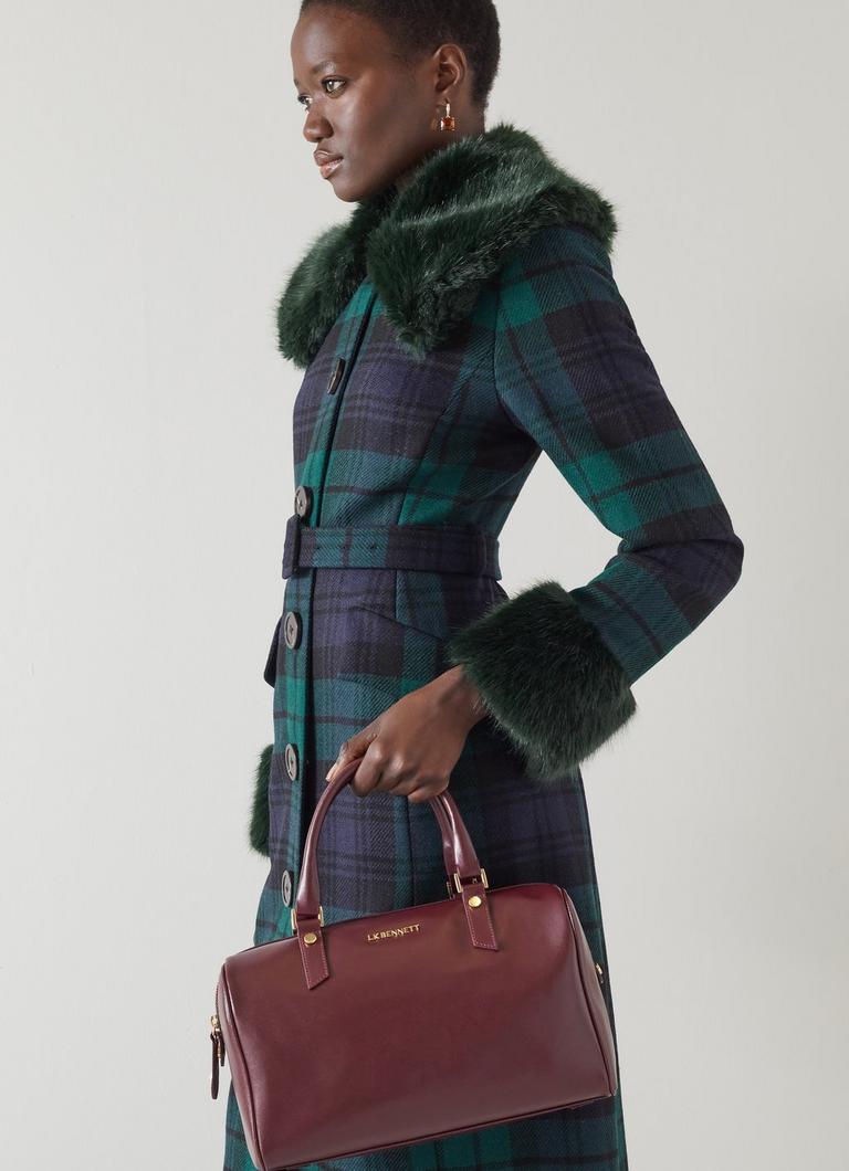 Fleur Italian Bordeaux Bag Leather Bowling Bag LK Bennett