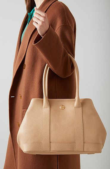 Laurie Camel Grainy Leather Tote Bag, Camel