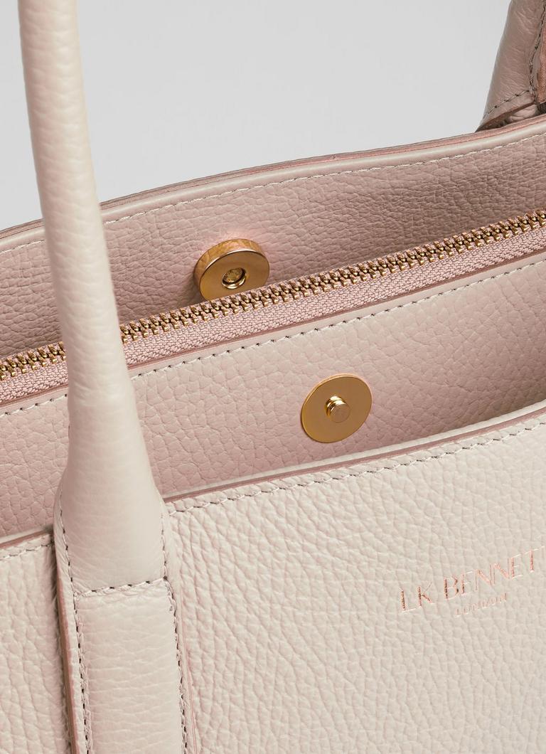 Lillian Taupe Grainy Leather Tote Bag