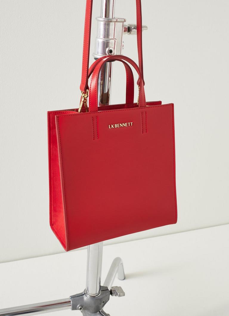 Rue Red Leather Tote Bag Ascot x LKB L.K.Bennett London