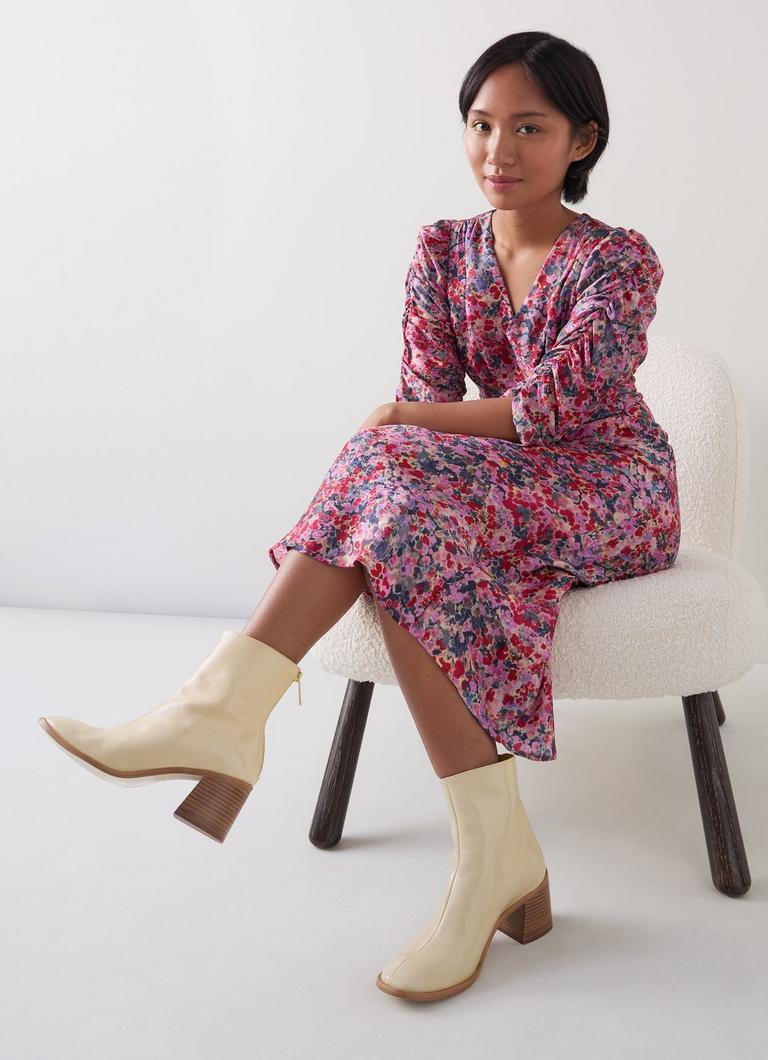 Camila Ecru Front Seam Casual Boot Shoes Collections L.K.Bennett London